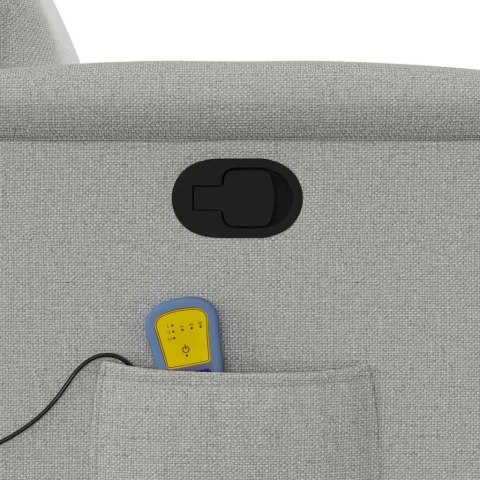 PODNOSZONY FOTEL MASUJĄCY ROZKŁADANY SZARY TKANINA