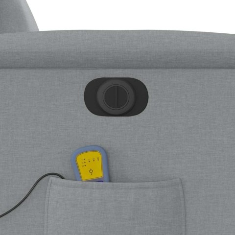 ROZKŁADANY FOTEL MASUJĄCY ELEKTRYCZNY JASNOSZARY TKANINA