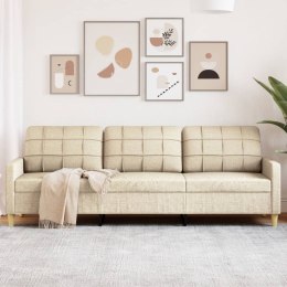 3-OSOBOWA SOFA KREMOWA 210CM TAPICEROWANA TKANINĄ