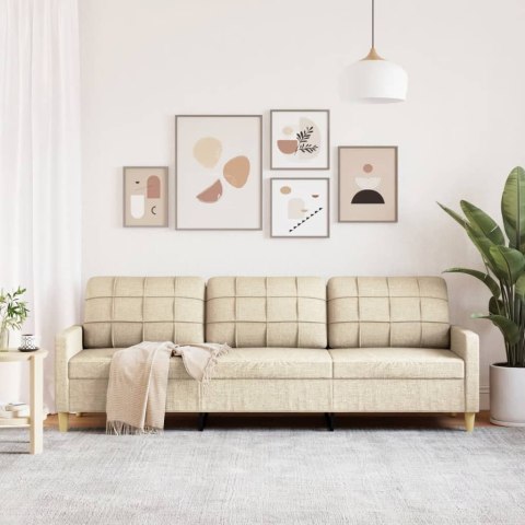3-OSOBOWA SOFA KREMOWA 210CM TAPICEROWANA TKANINĄ