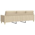 3-OSOBOWA SOFA KREMOWA 210CM TAPICEROWANA TKANINĄ