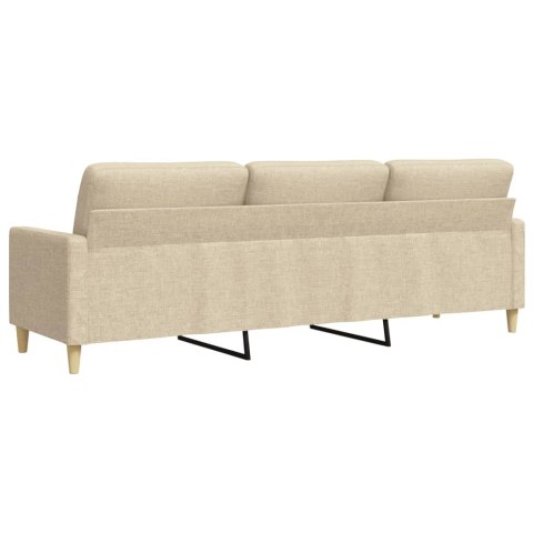 3-OSOBOWA SOFA KREMOWA 210CM TAPICEROWANA TKANINĄ