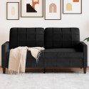 SOFA 2-OSOBOWA CZARNA 140CM TAPICEROWANA AKSAMITEM