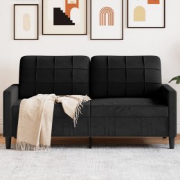 SOFA 2-OSOBOWA CZARNA 140CM TAPICEROWANA AKSAMITEM