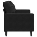 SOFA 2-OSOBOWA CZARNA 140CM TAPICEROWANA AKSAMITEM