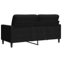 SOFA 2-OSOBOWA CZARNA 140CM TAPICEROWANA AKSAMITEM