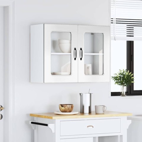 SZAFKA ŚCIENNA KUCHENNA ZE SZKLANYMI DRZWIAMI KALMAR 80X31X60CM BIAŁA