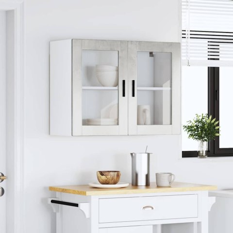SZAFKA ŚCIENNA KUCHENNA ZE SZKLANYMI DRZWIAMI PORTO 80X31X60CM SZARY