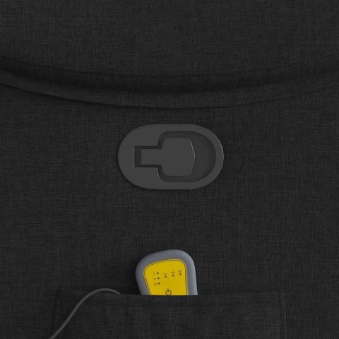 ROZKŁADANY FOTEL MASUJĄCY CZARNY OBITY TKANINĄ