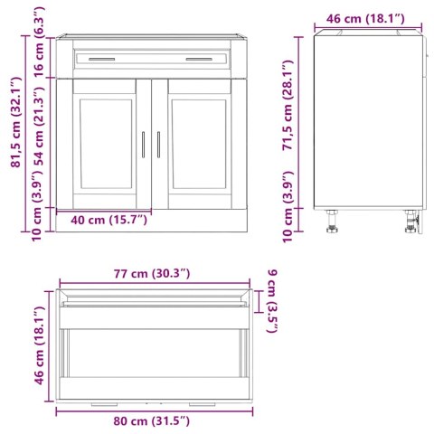 SZAFKA KUCHENNA DOLNA PORTO BIAŁA 80X46X81,5CM
