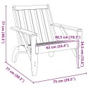 KRZESŁO OGRODOWE ADIRONDACK 75X77X77CM LITE DREWNO SOSNOWE