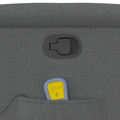 ROZKŁADANY FOTEL MASUJĄCY CIEMNOSZARY OBITY TKANINĄ