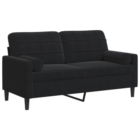 2-OSOBOWA SOFA Z PODUSZKAMI CZARNA 140CM AKSAMIT