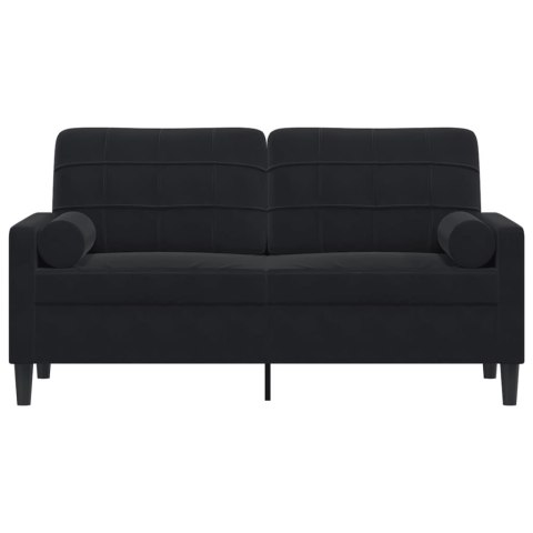 2-OSOBOWA SOFA Z PODUSZKAMI CZARNA 140CM AKSAMIT