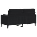 2-OSOBOWA SOFA Z PODUSZKAMI CZARNA 140CM AKSAMIT