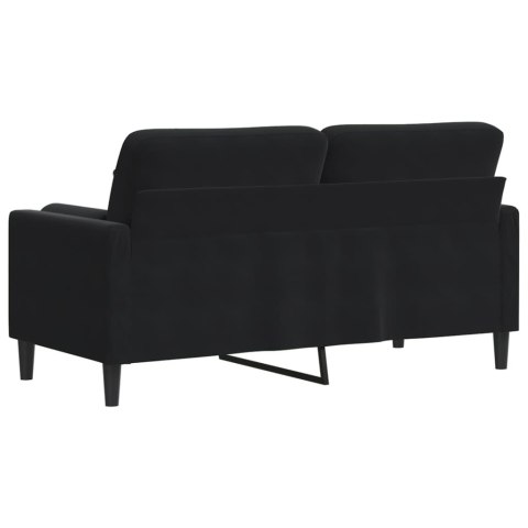 2-OSOBOWA SOFA Z PODUSZKAMI CZARNA 140CM AKSAMIT
