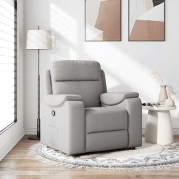 FOTEL ROZKŁADANY SZARY OBITY TKANINĄ