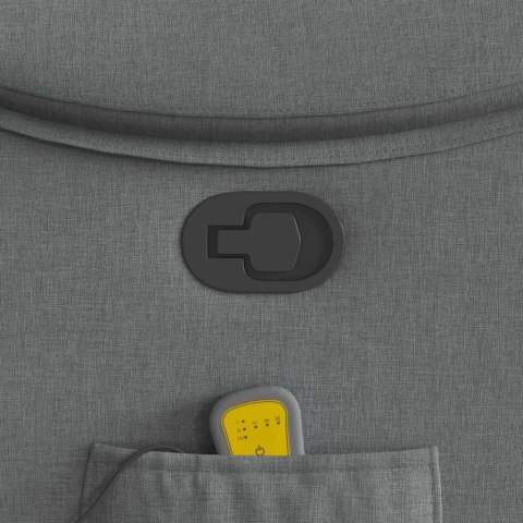 ROZKŁADANY FOTEL MASUJĄCY CIEMNOSZARY OBITY TKANINĄ