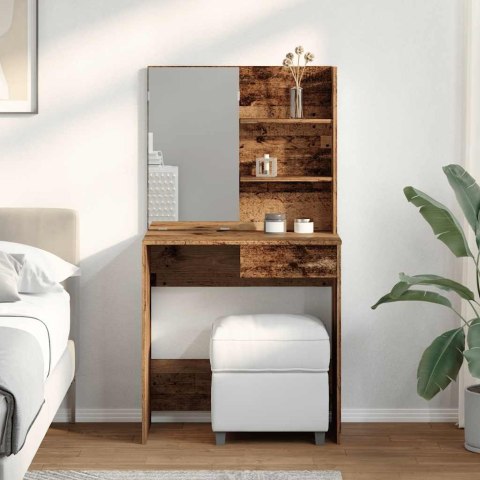 TOALETKA Z LUSTREM STARE DREWNO 74,5X40X141CM