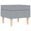 FOTEL Z PODNÓŻKIEM JASNOSZARY TAPICEROWANY TKANINĄ