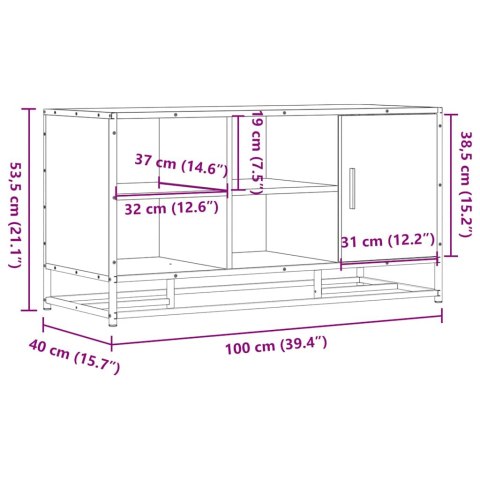 ŁAWKA Z MIEJSCEM NA BUTY PRZYDYMIONY DĄB 100X40X53,5CM