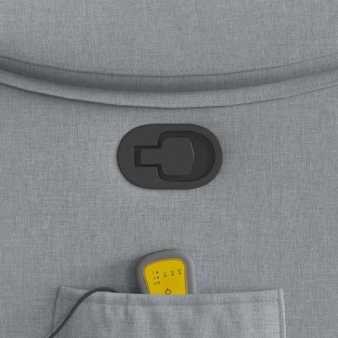 ROZKŁADANY FOTEL MASUJĄCY JASNOSZARY OBITY TKANINĄ