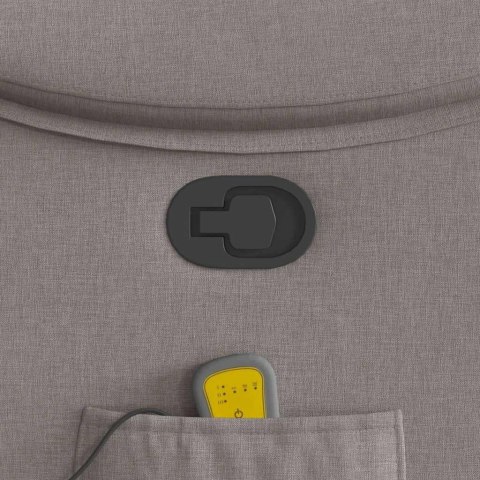 ROZKŁADANY FOTEL MASUJĄCY TAUPE OBITY TKANINĄ