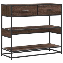 STOLIK KONSOLOWY BRĄZOWY DĄB 90X35X80CM