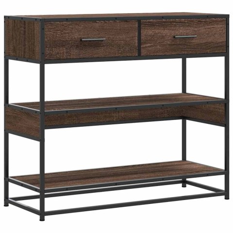 STOLIK KONSOLOWY BRĄZOWY DĄB 90X35X80CM