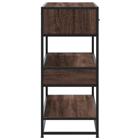 STOLIK KONSOLOWY BRĄZOWY DĄB 90X35X80CM