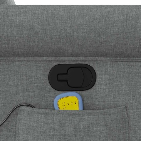 PODNOSZONY FOTEL MASUJĄCY ROZKŁADANY CIEMNOSZARY TKANINA