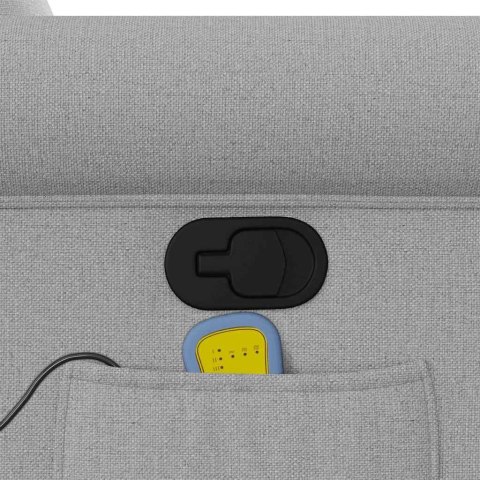 PODNOSZONY FOTEL MASUJĄCY ROZKŁADANY SZARY TKANINA