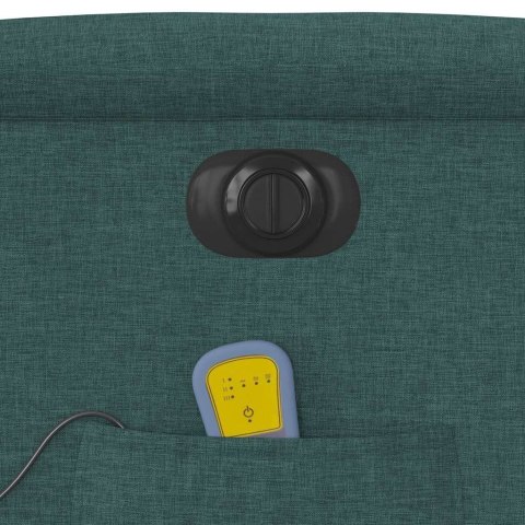 ROZKŁADANY FOTEL MASUJĄCY ELEKTRYCZNY CIEMNOZIELONY TKANINA