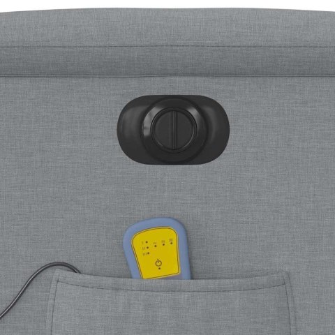 ROZKŁADANY FOTEL MASUJĄCY ELEKTRYCZNY JASNOSZARY TKANINA