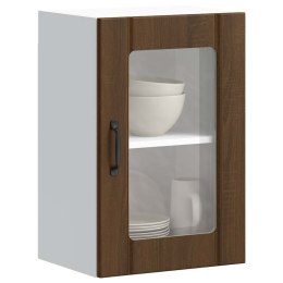 SZAFKA ŚCIENNA KUCHENNA ZE SZKLANYMI DRZWIAMI LUCCA BRĄZOWY DĄB 40X31X60