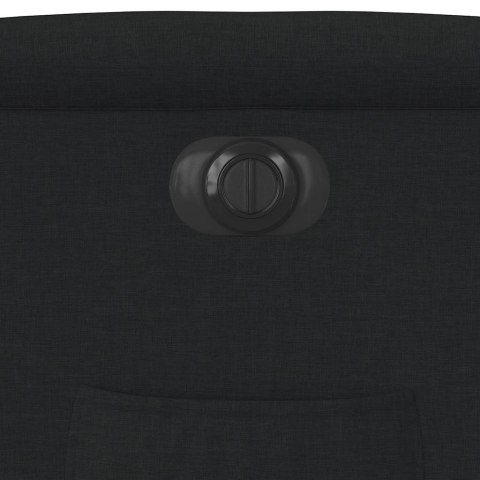 ELEKTRYCZNY FOTEL ROZKŁADANY CZARNY OBITY TKANINĄ