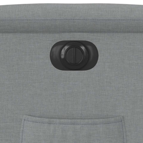 ELEKTRYCZNY FOTEL ROZKŁADANY JASNOSZARY OBITY TKANINĄ