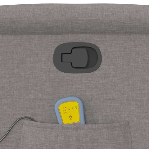 PODNOSZONY FOTEL MASUJĄCY ROZKŁADANY KOLOR TAUPE TKANINA