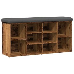 ŁAWKA NA BUTY STARE DREWNO 102X32X50CM DREWNO KLEJONE