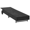 LEŻAK NA KÓŁKACH Z PODUSZKĄ CZARNY POLIRATTAN