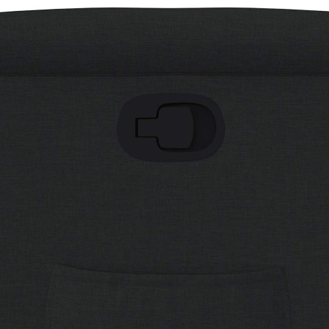 PODNOSZONY FOTEL ROZKŁADANY CZARNY OBITY TKANINĄ