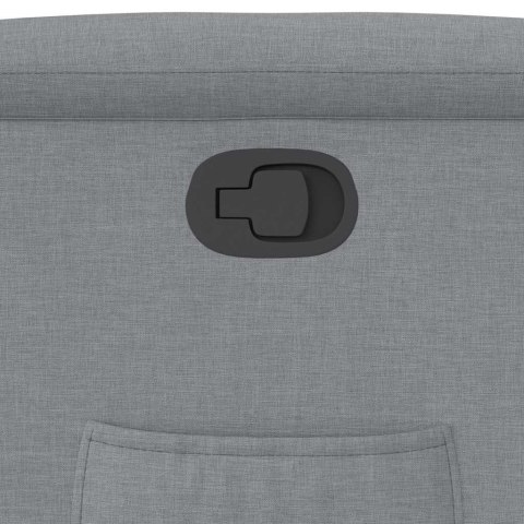 PODNOSZONY FOTEL ROZKŁADANY JASNOSZARY OBITY TKANINĄ