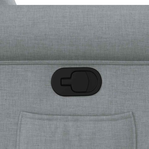 PODNOSZONY FOTEL ROZKŁADANY JASNOSZARY OBITY TKANINĄ