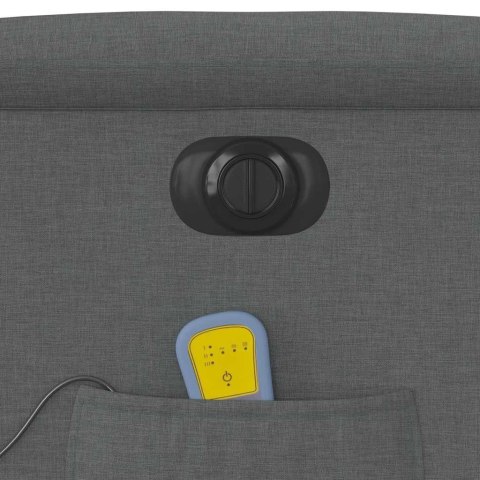ROZKŁADANY FOTEL MASUJĄCY ELEKTRYCZNY CIEMNOSZARY TKANINA