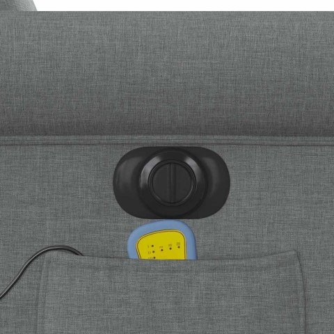 ROZKŁADANY FOTEL MASUJĄCY ELEKTRYCZNY CIEMNOSZARY TKANINA