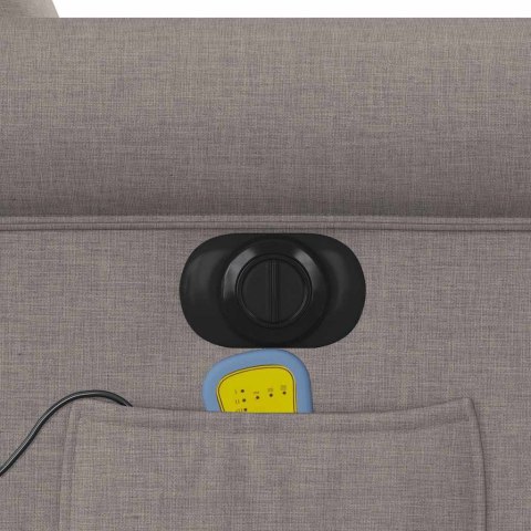 ROZKŁADANY FOTEL MASUJĄCY ELEKTRYCZNY KOLOR TAUPE TKANINA