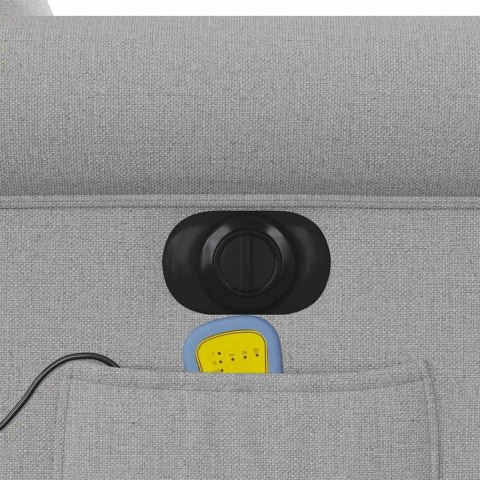 ROZKŁADANY FOTEL MASUJĄCY ELEKTRYCZNY SZARA TKANINA