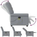 ROZKŁADANY FOTEL MASUJĄCY ELEKTRYCZNY JASNOSZARY TKANINA