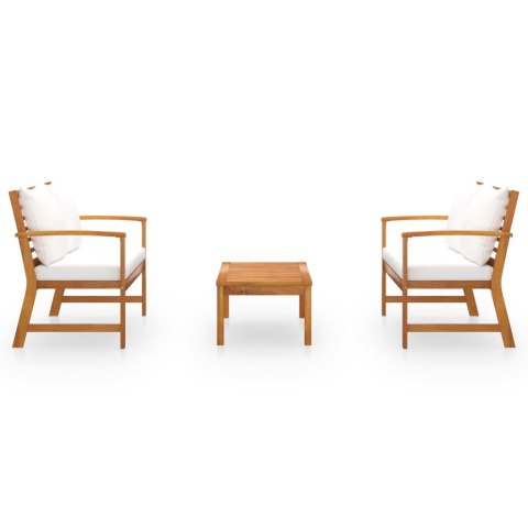 3-CZ. ZESTAW WYPOCZYNKOWY DO OGRODU PODUSZKI DREWNO AKACJOWE