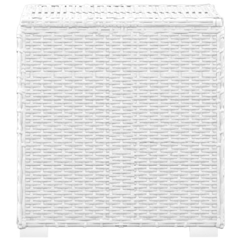 3-CZĘŚCIOWY ZESTAW LEŻAKI ZE STOLIKIEM POLIRATTAN BIAŁE